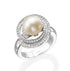 0.45Ct. Diamonds with a Gorgeous Pearl mounted in 14K Gold