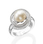 0.45Ct. Diamonds with a Gorgeous Pearl mounted in 14K Gold
