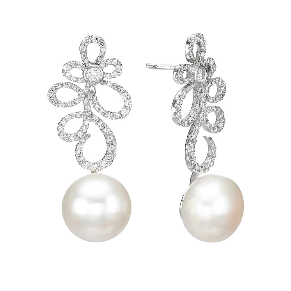 Diamond and Pearl Earrings