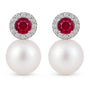 Pearl, Rubi and Diamonds Earrings