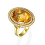 10.00Ct. Citrine Gem Stone set with 0.88Ct Diamond mounted