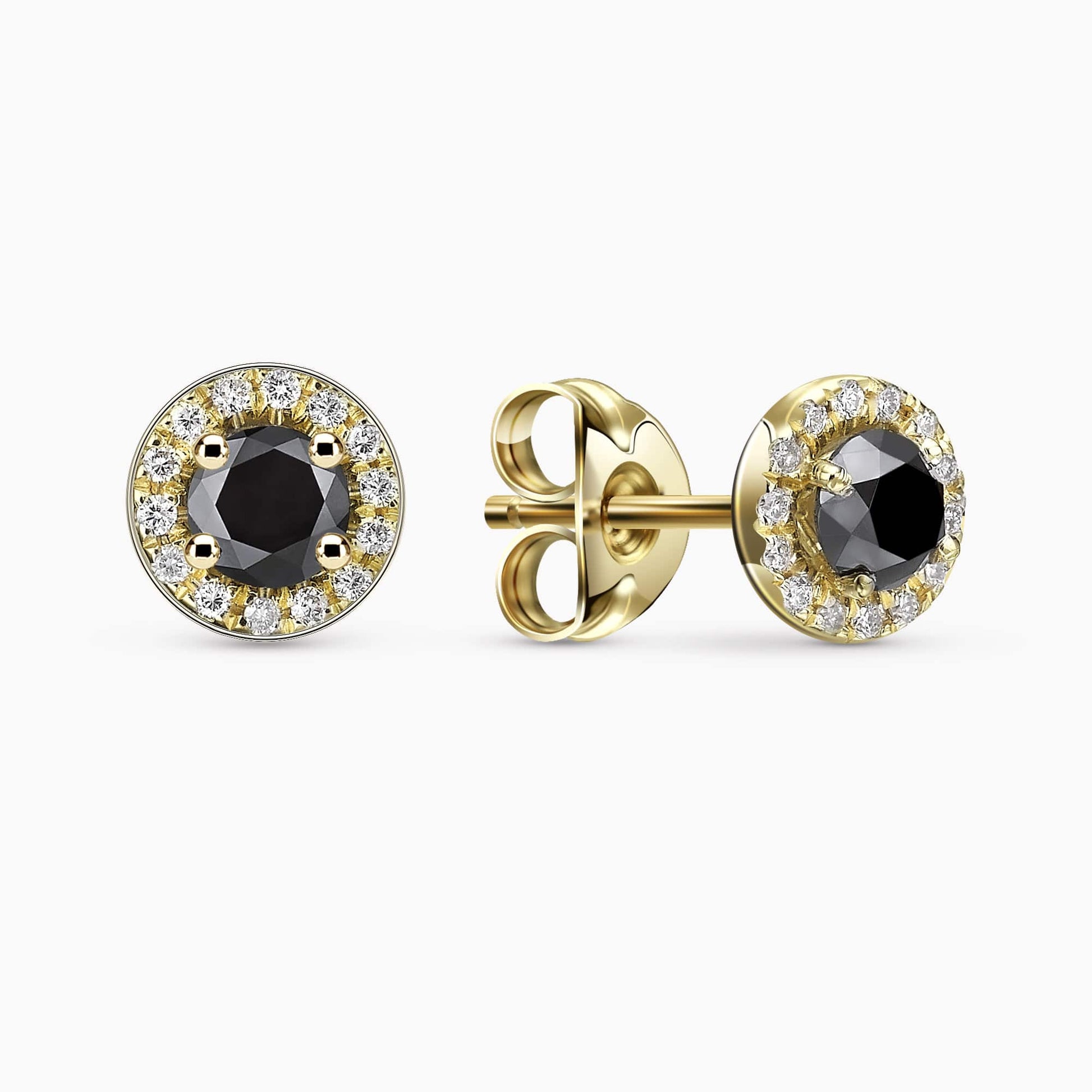 0.76Ct. (Total Weight) Black Diamonds center stones, with