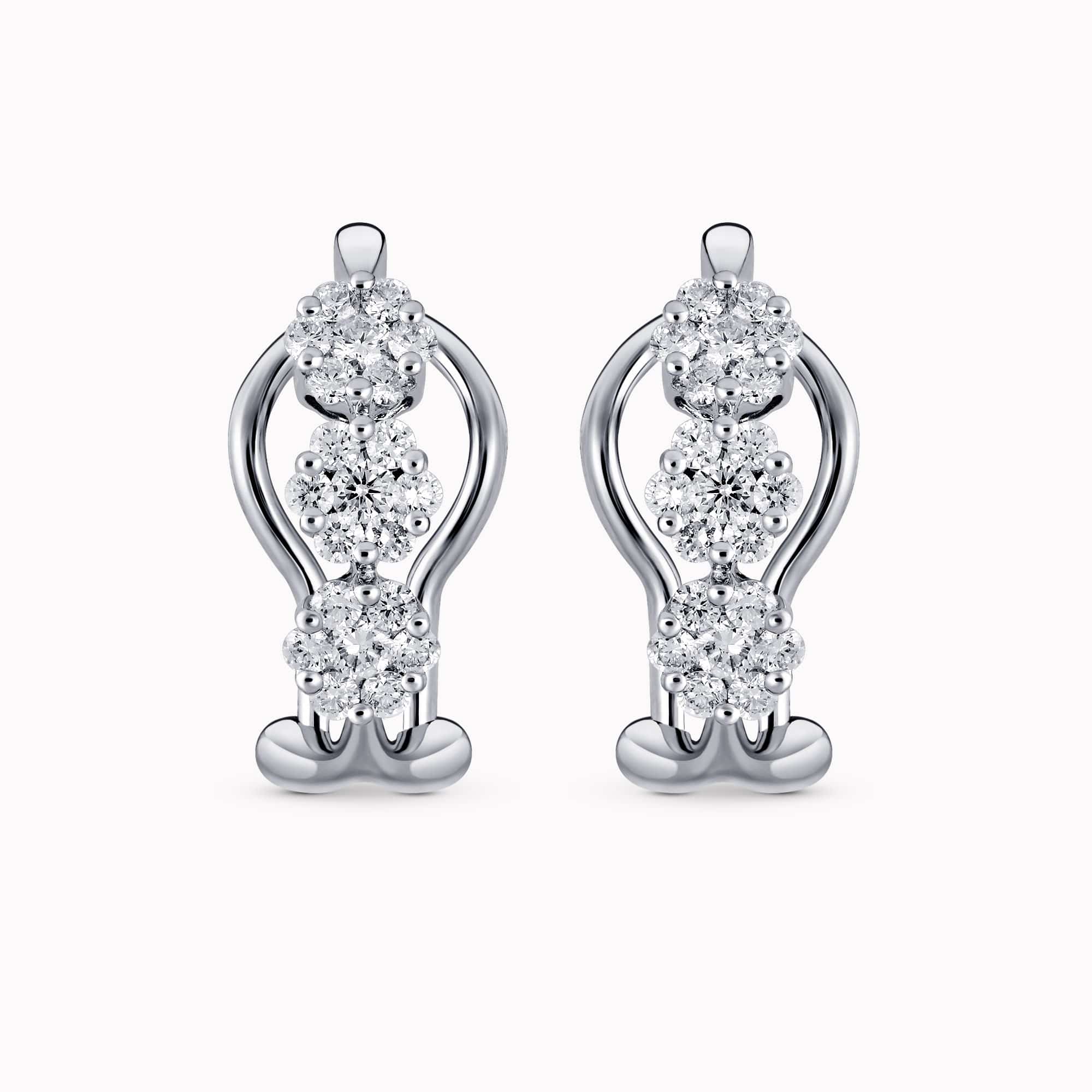 0.66Ct. Diamond Earrings mounted in 14K White Gold