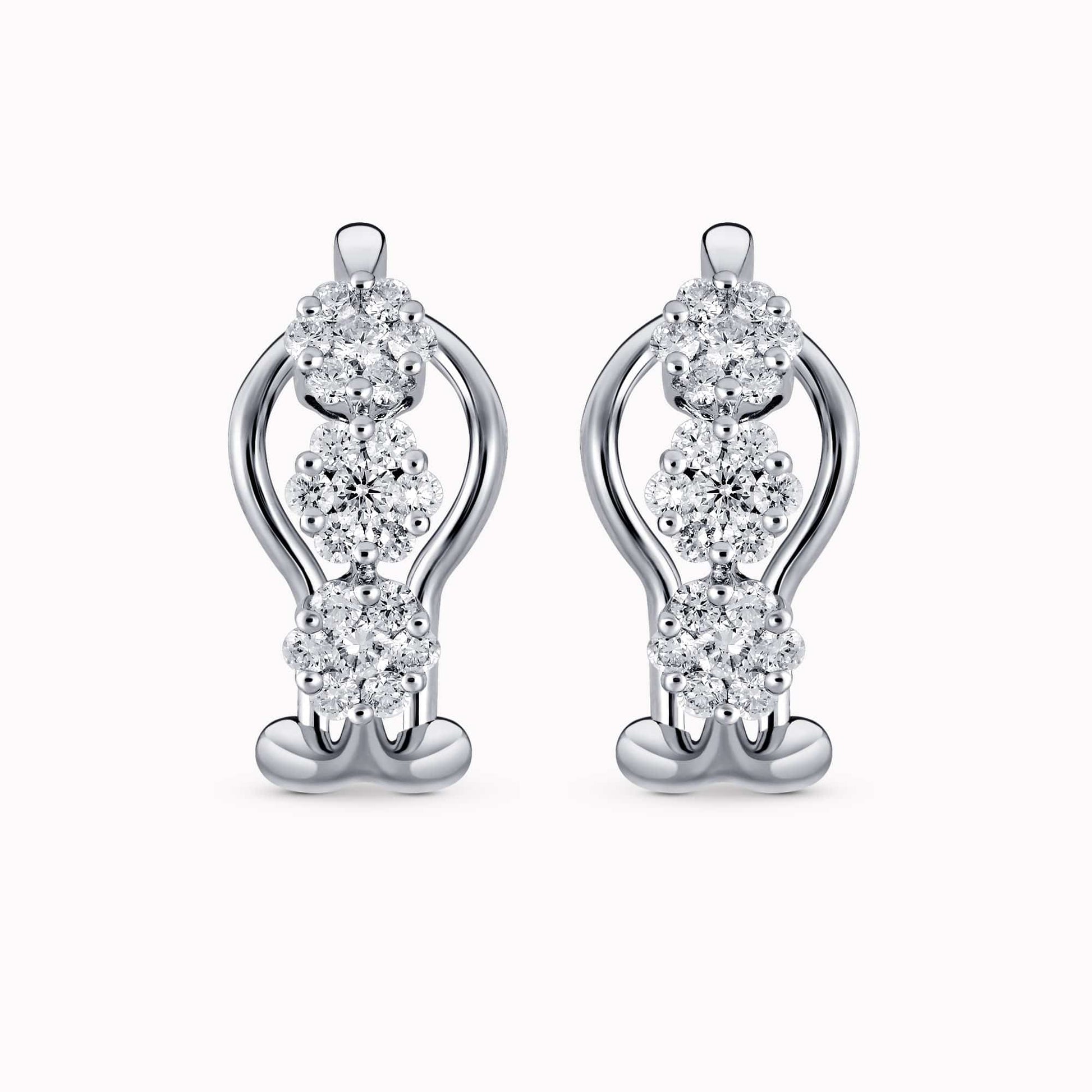 0.66Ct. Diamond Earrings mounted in 14K White Gold