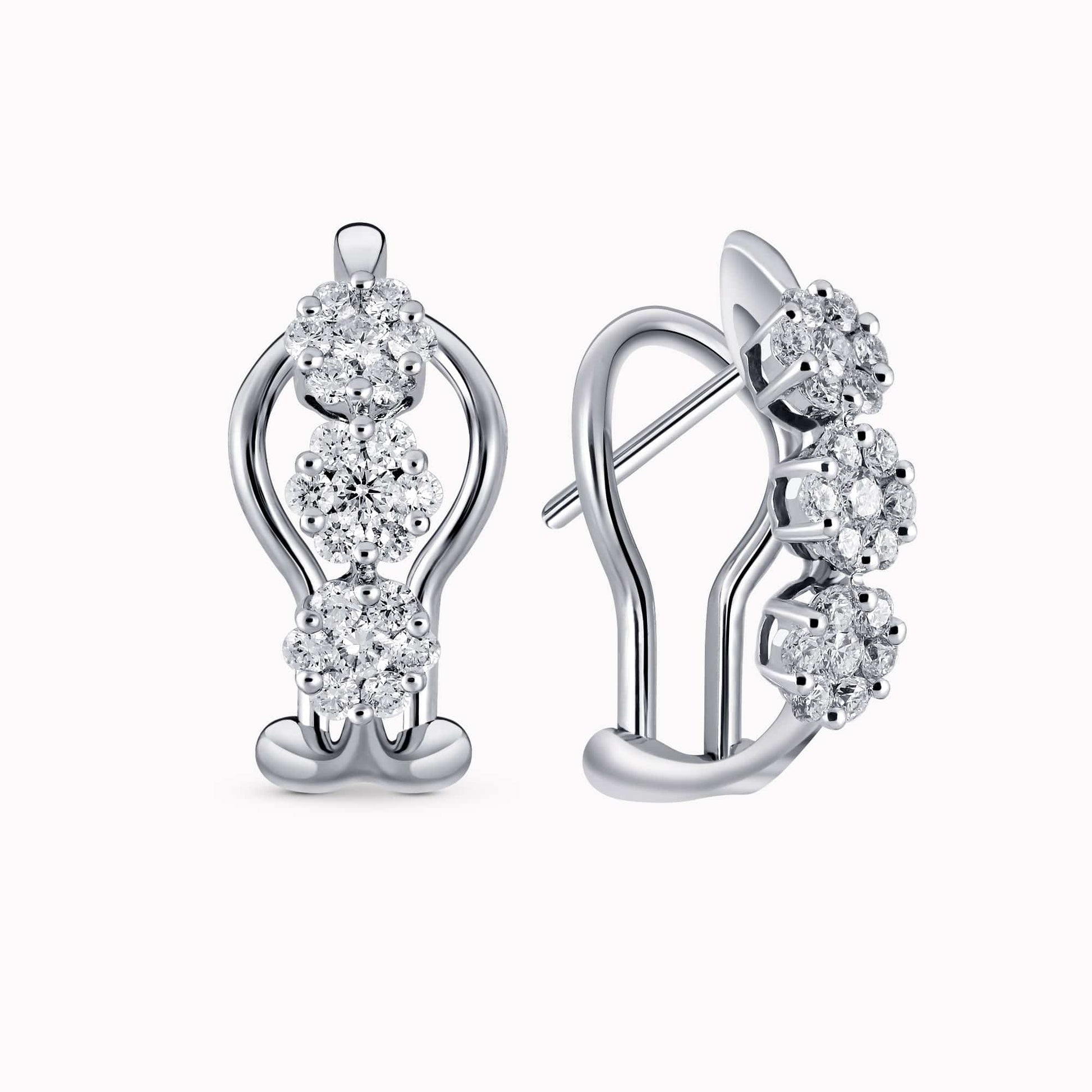 0.66Ct. Diamond Earrings mounted in 14K White Gold