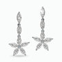 18K White Gold Flower shaped Earrings with 6.79Ct. Marquise