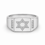 David Star Diamond Signet Ring for Men