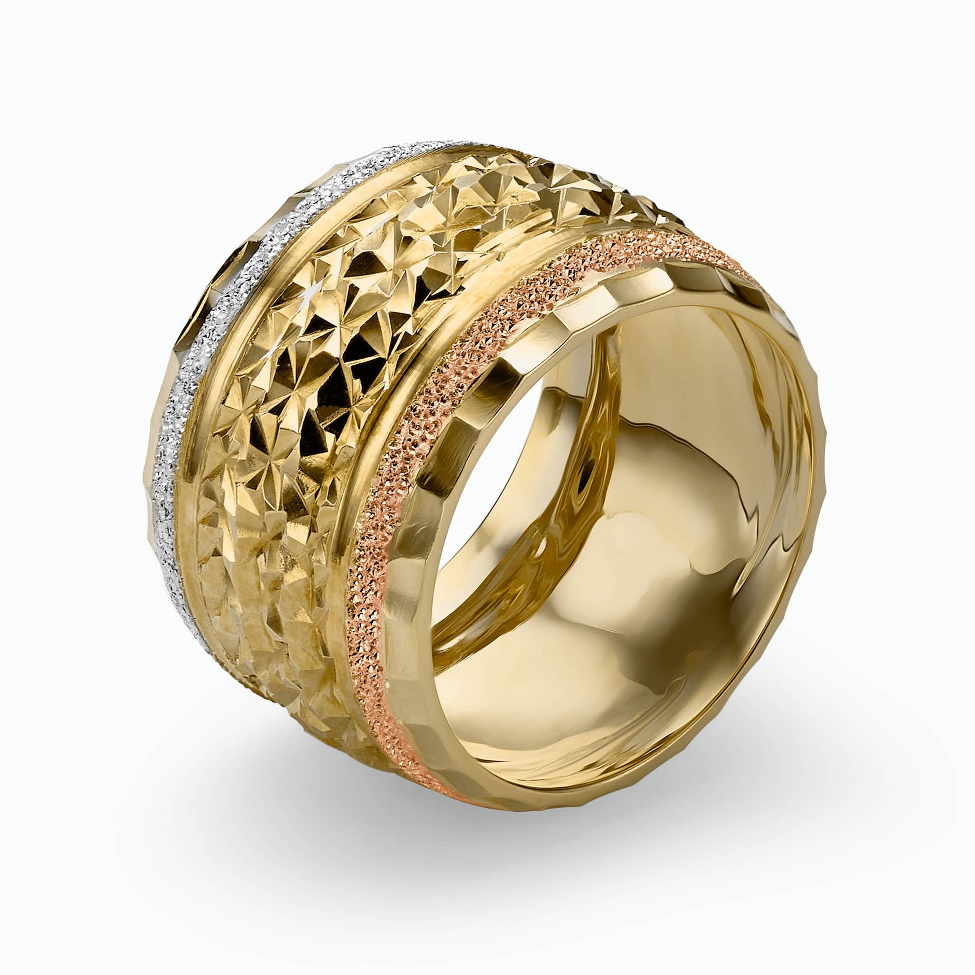 14K Gold Engraved wedding Band