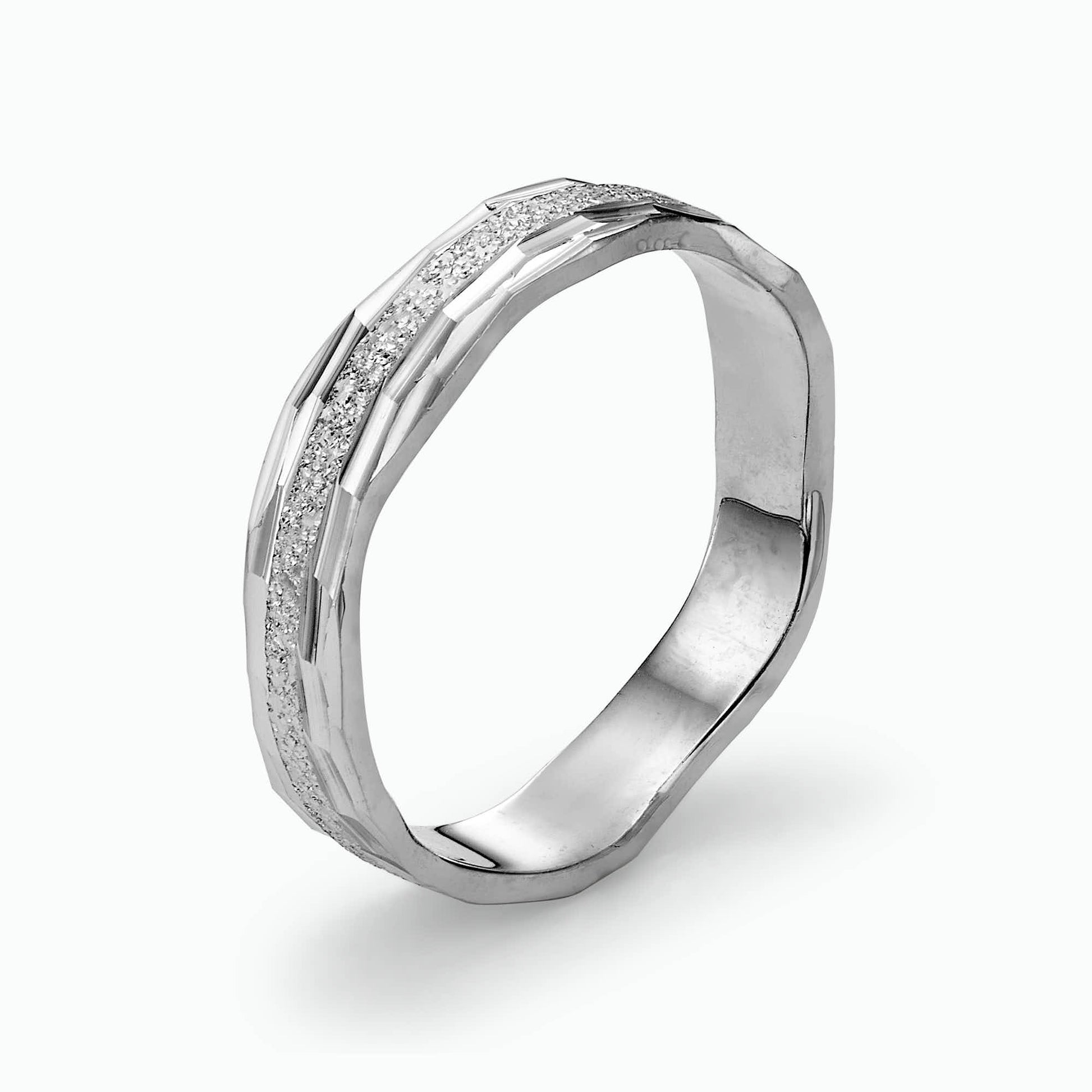 14K Gold Engraved wedding Band