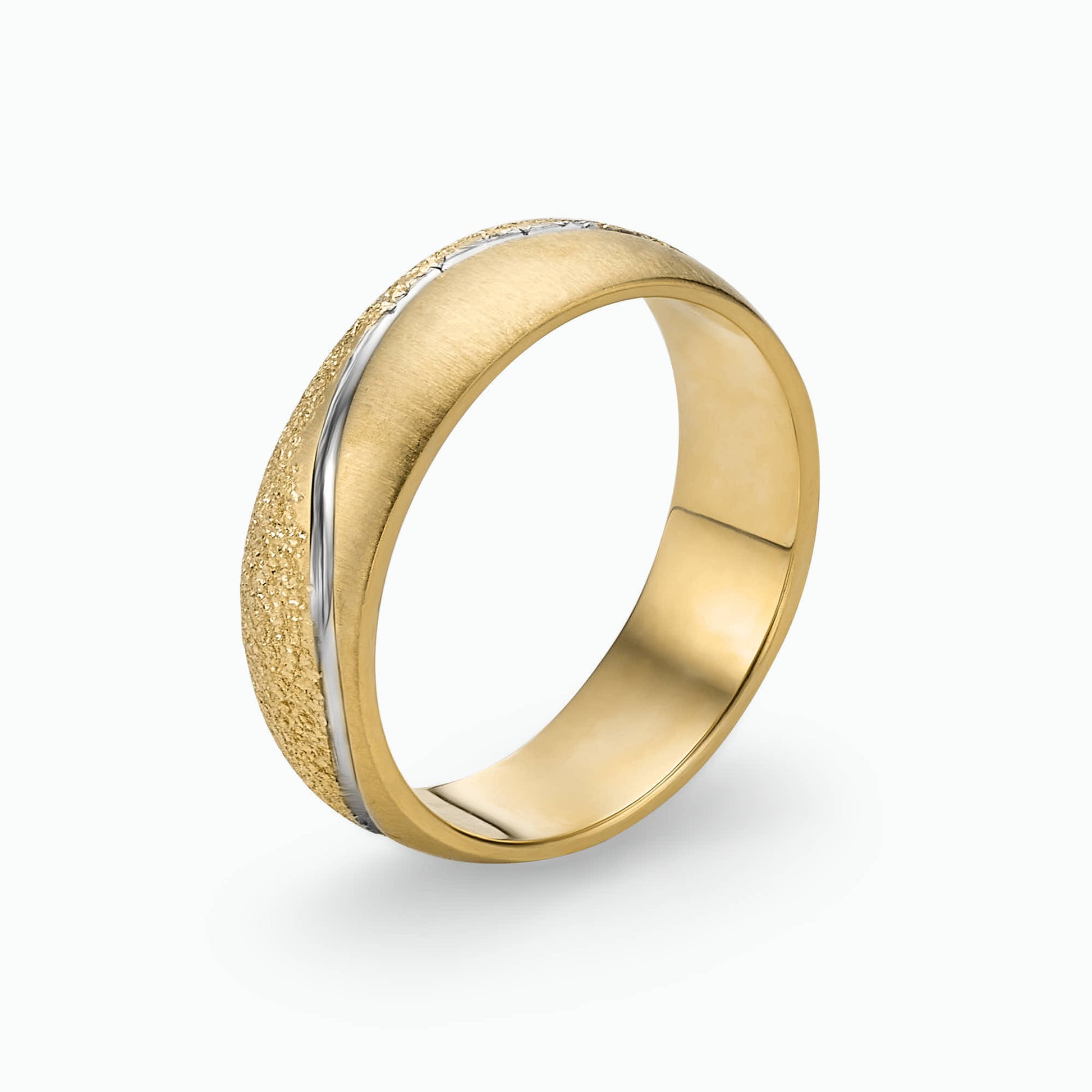 14K Gold Engraved wedding Band