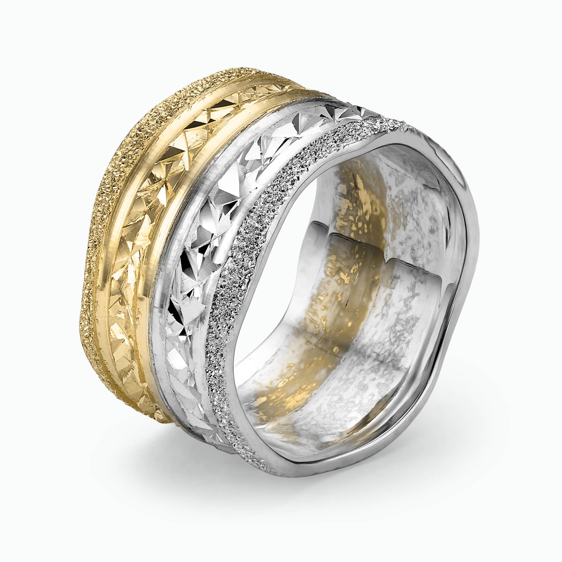 14K Gold Engraved wedding Band
