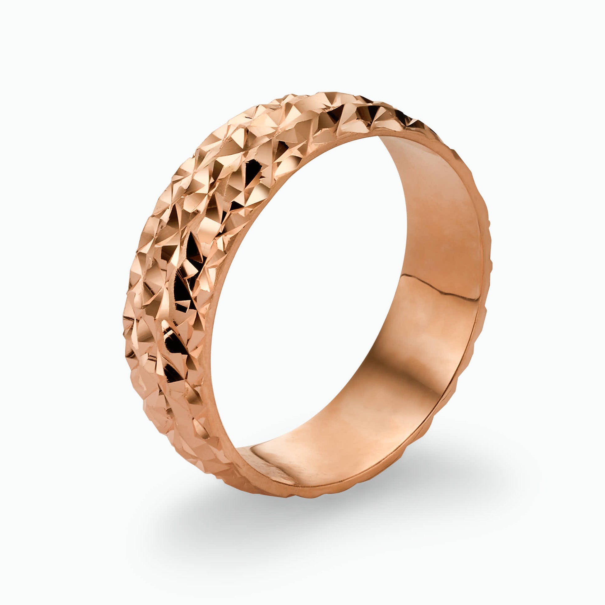14K Gold Engraved wedding Band