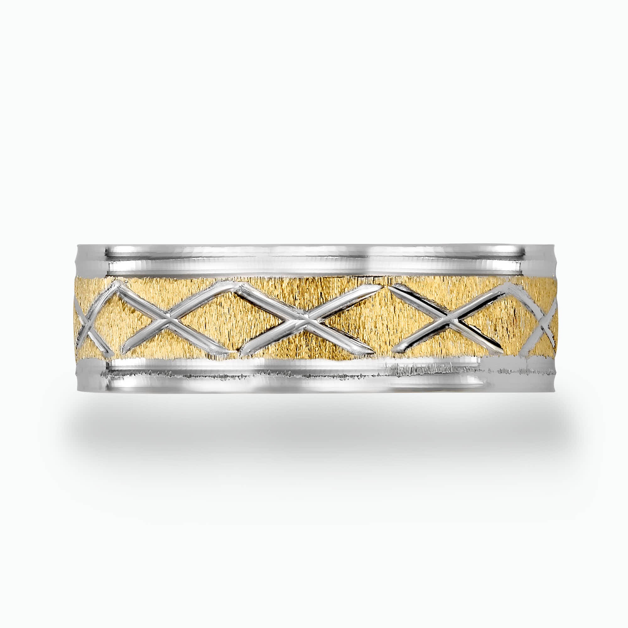 14K Gold Engraved wedding Band