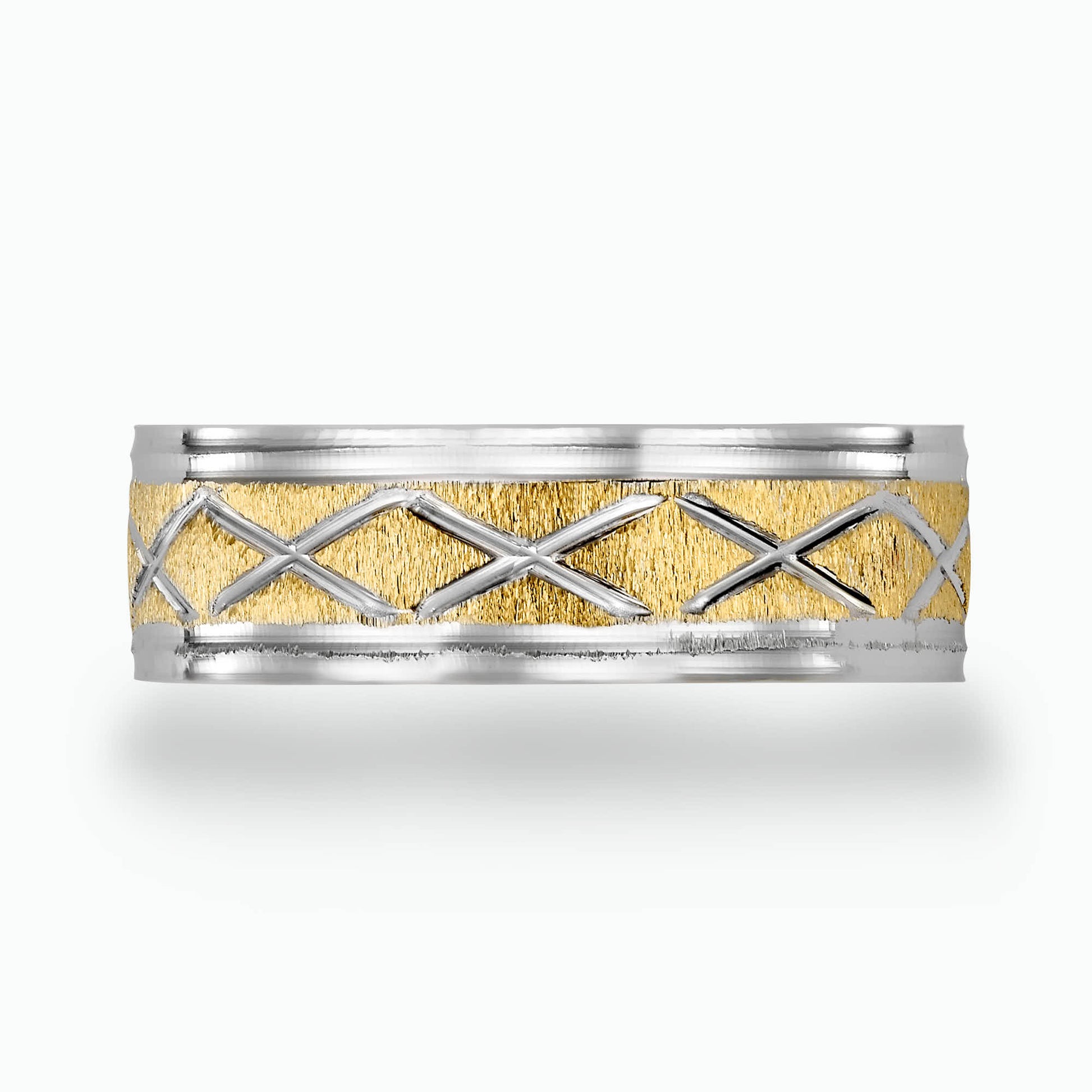 14K Gold Engraved wedding Band