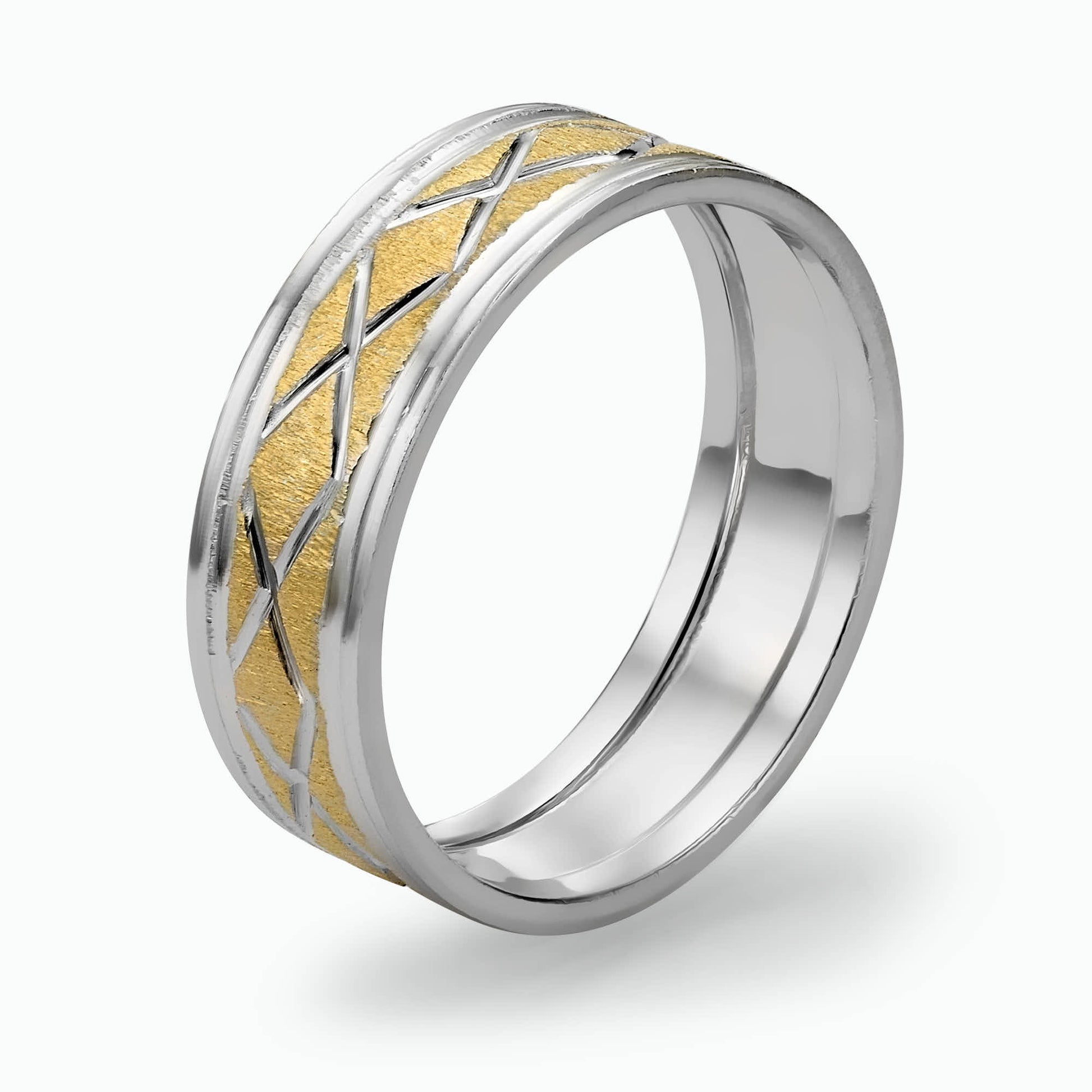 14K Gold Engraved wedding Band
