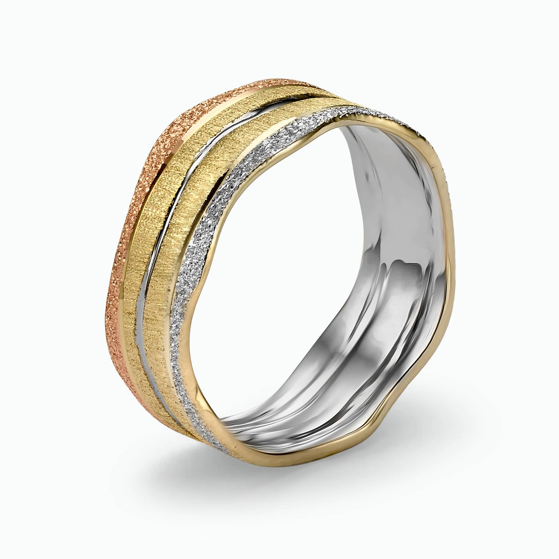 14K Gold Engraved wedding Band