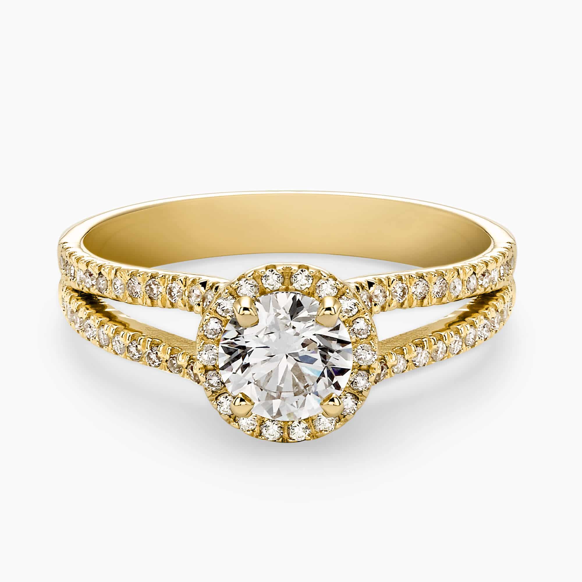 Center round cut diamond starting from 0.50 Ct. with