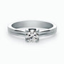 A ring, 14K gold, set with a center round cut diamond