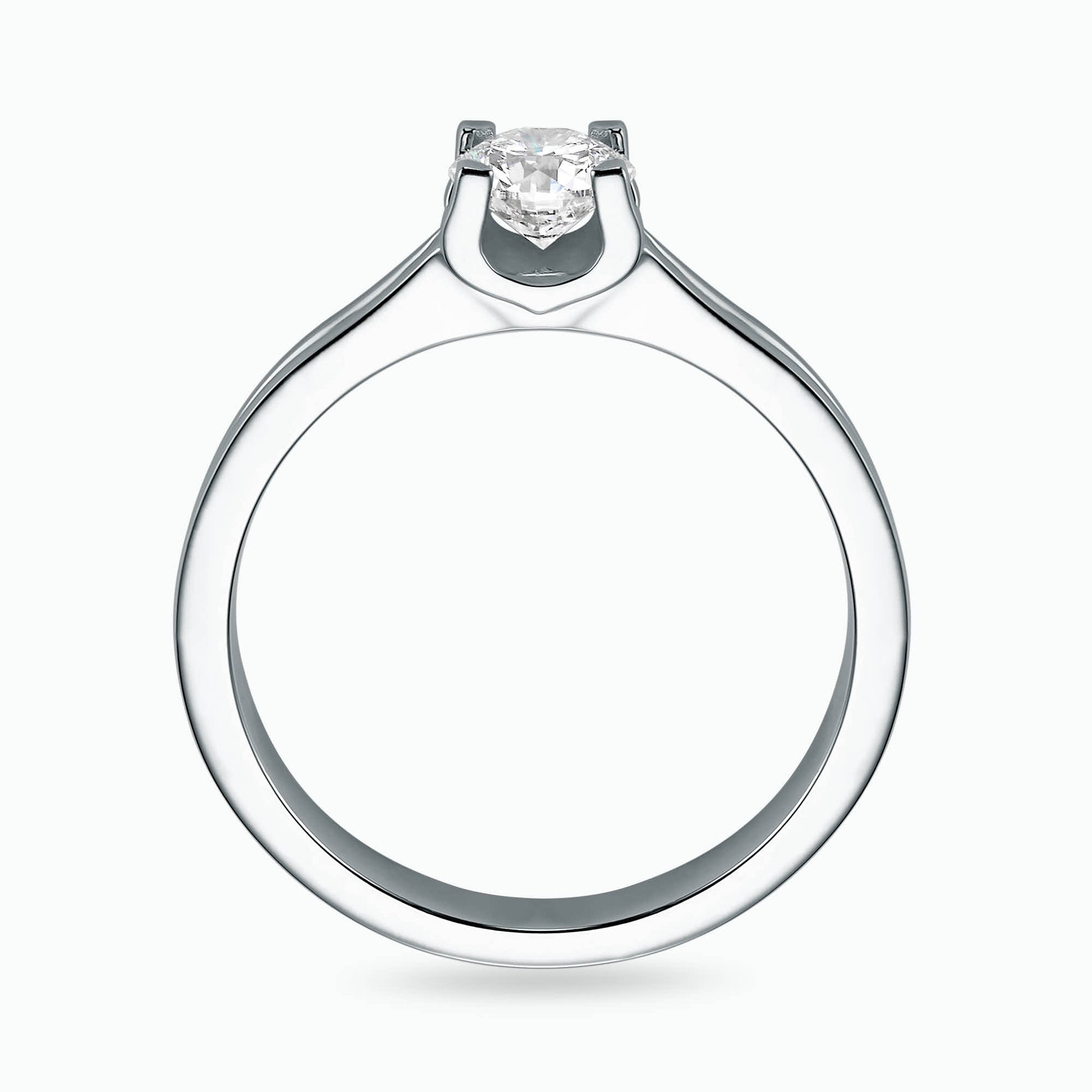 A ring, 14K gold, set with a center round cut diamond