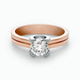 A ring, 14K gold, set with a center round cut diamond
