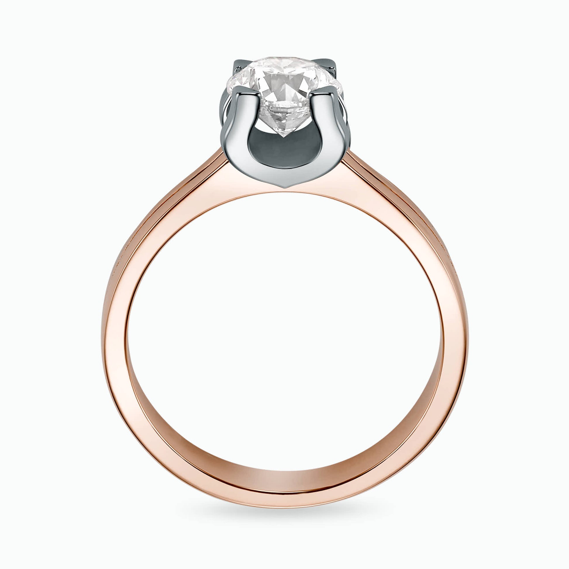 A ring, 14K gold, set with a center round cut diamond