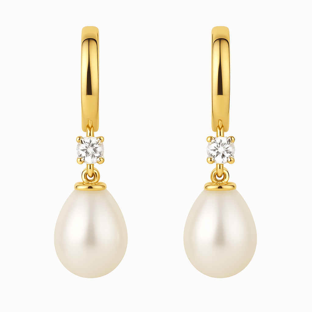 Diamond and Pearl Earrings