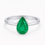1.46Ct. Pear shape Emerald stone set in 14K Gold Ring