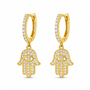 Diamond "Hamsa" Hoop Earrings