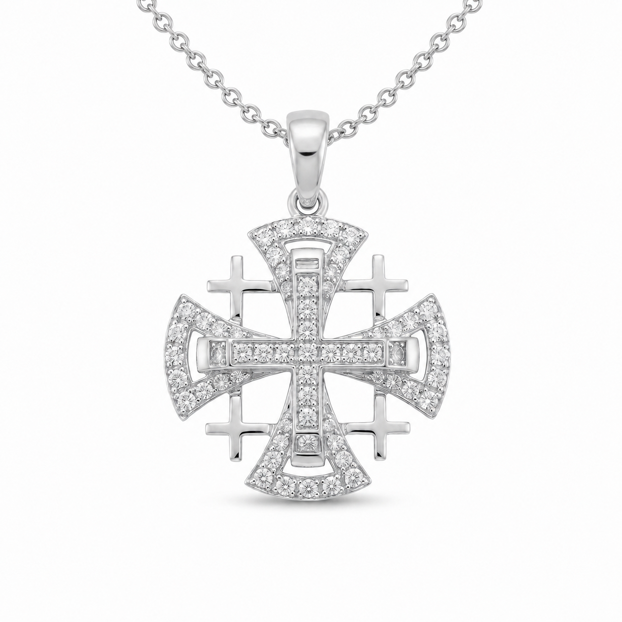 Jerusalem Cross Diamond Pendant