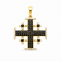 Black and White Jerusalem Cross Diamond Pendant