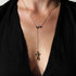 Infinity Cross Diamond Necklace- Black