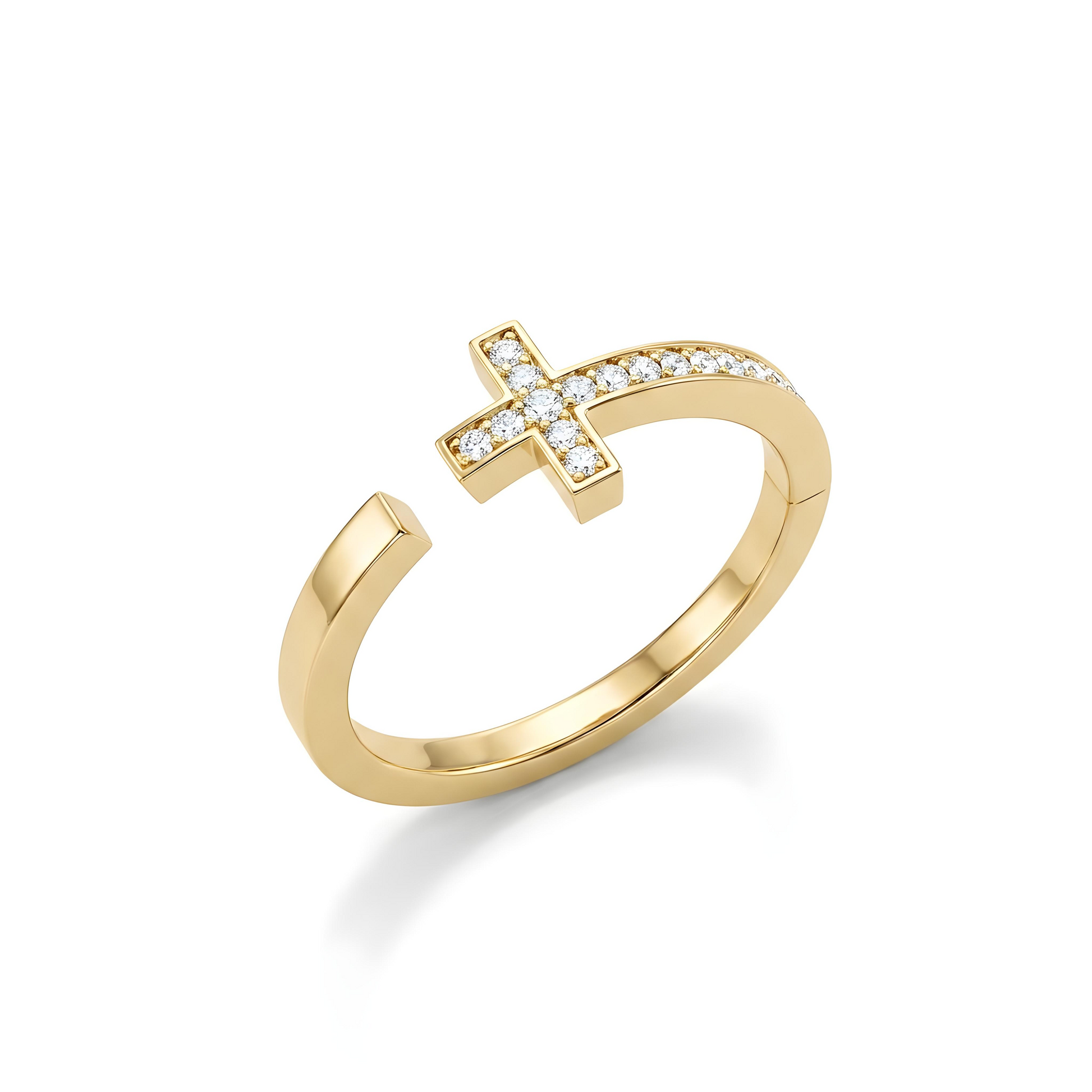 Open cross Diamond Ring