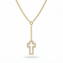 Diamond Drop Cross Necklace