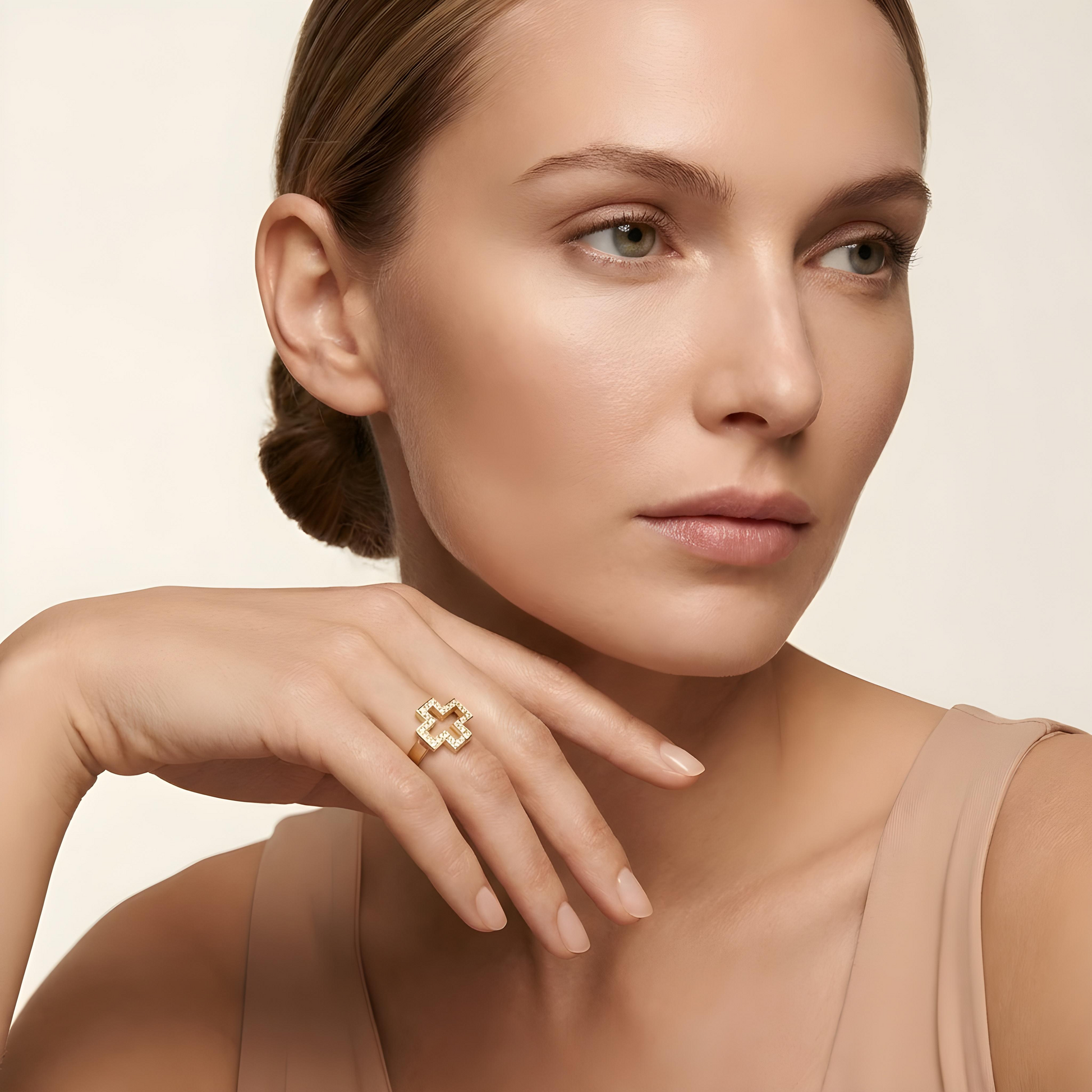 Diamond Cross Ring