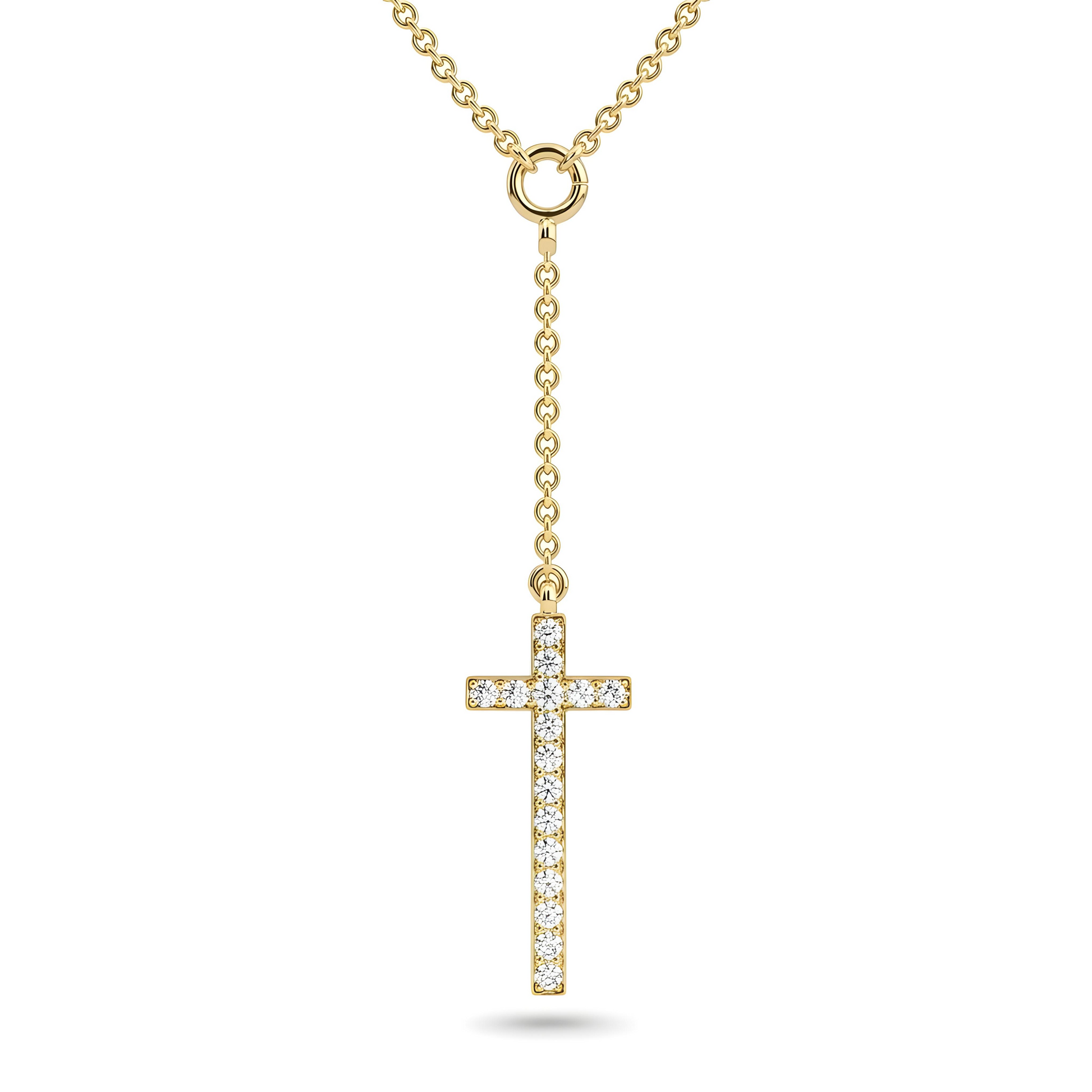 Diamond Drop Cross Necklace