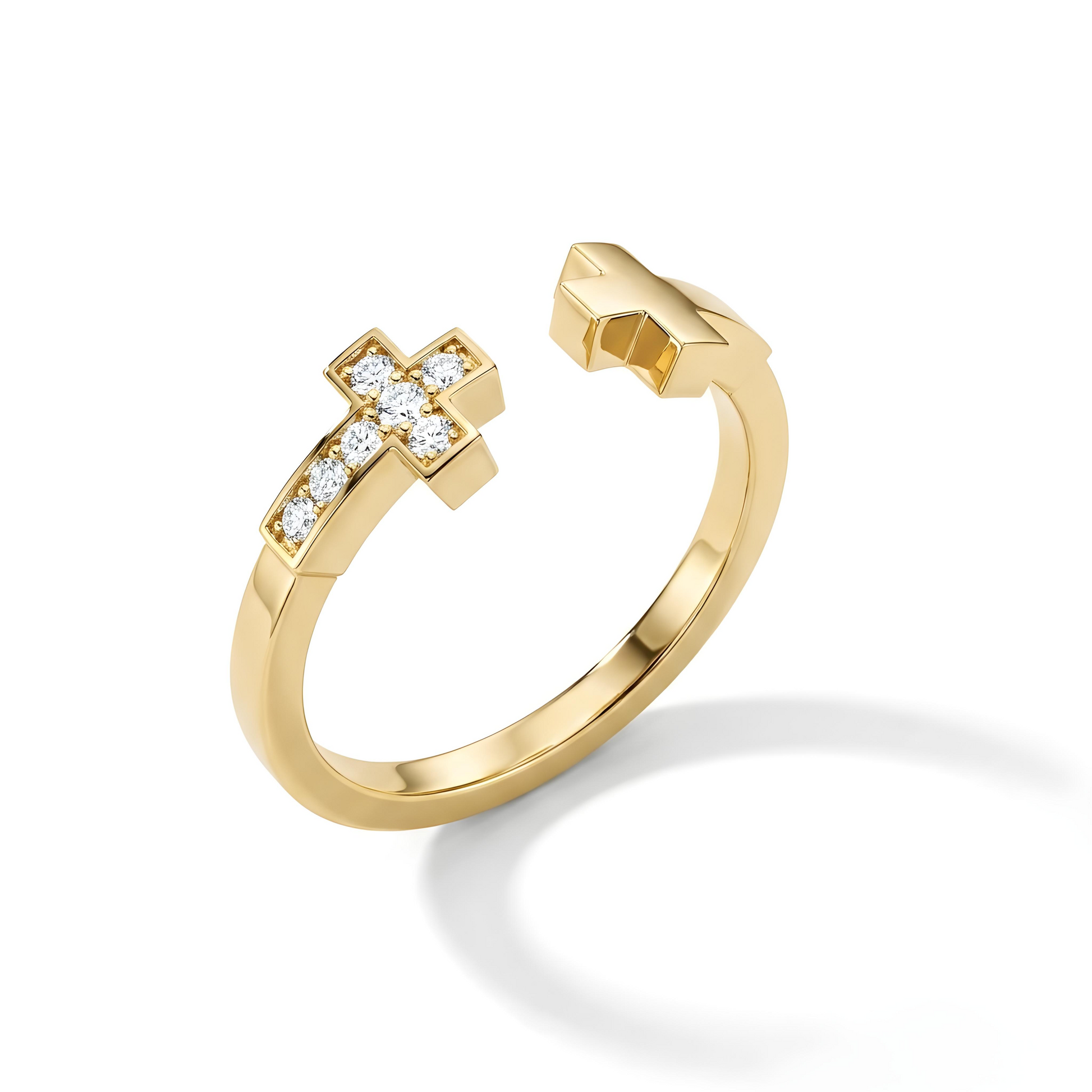 Two crosses Diamond Ring