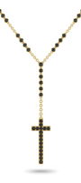 Black Diamond Drop Cross Necklace