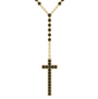 Black Diamond Drop Cross Necklace