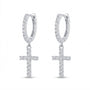 Diamond Cross Hoop Earrings