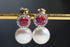 Pearl, Rubi and Diamonds Earrings